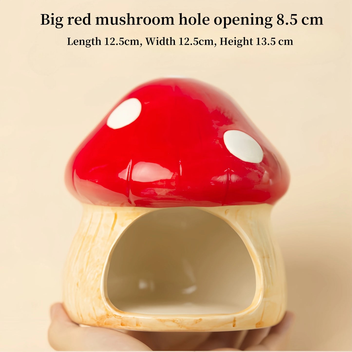 Mushroom Ceramic Hamster Hideout With Stand Water Bottle And Bowl
