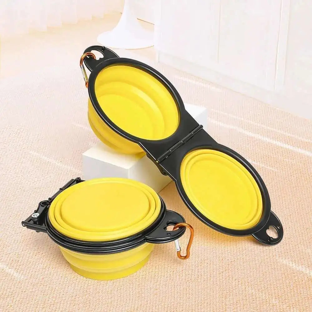 Collapsible 2 In 1 Dog Travel Bowl Folding Feeder