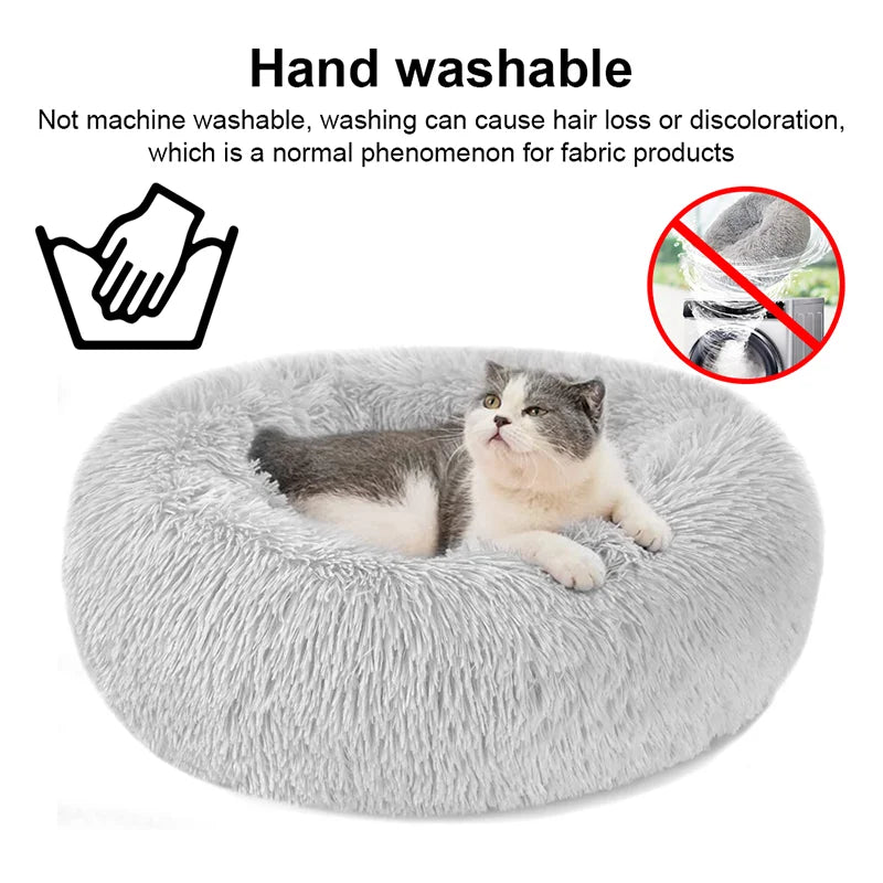Round Plush Pet Bed for Medium Dogs and Cats Comfort