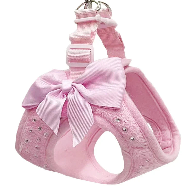 Diamond Decoration Soft Breathable Dog Chest Harness Vest For Pets