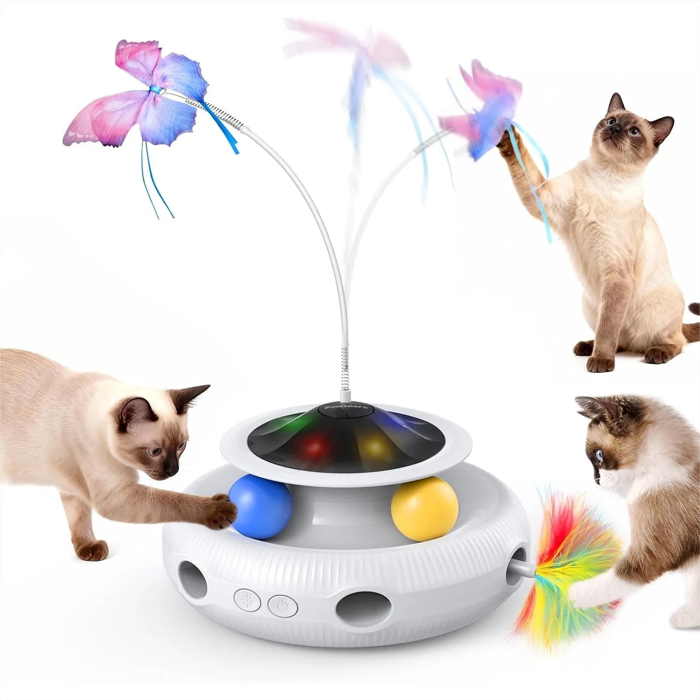 Interactive Cat Toy 4 In 1 Rechargeable Automatic Kitten Toy