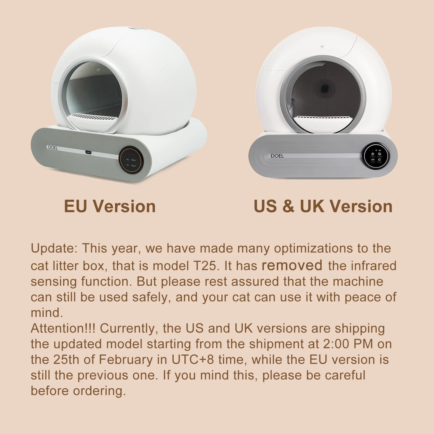 DOEL Smart Self-Cleaning Cat Litter Box With App Control