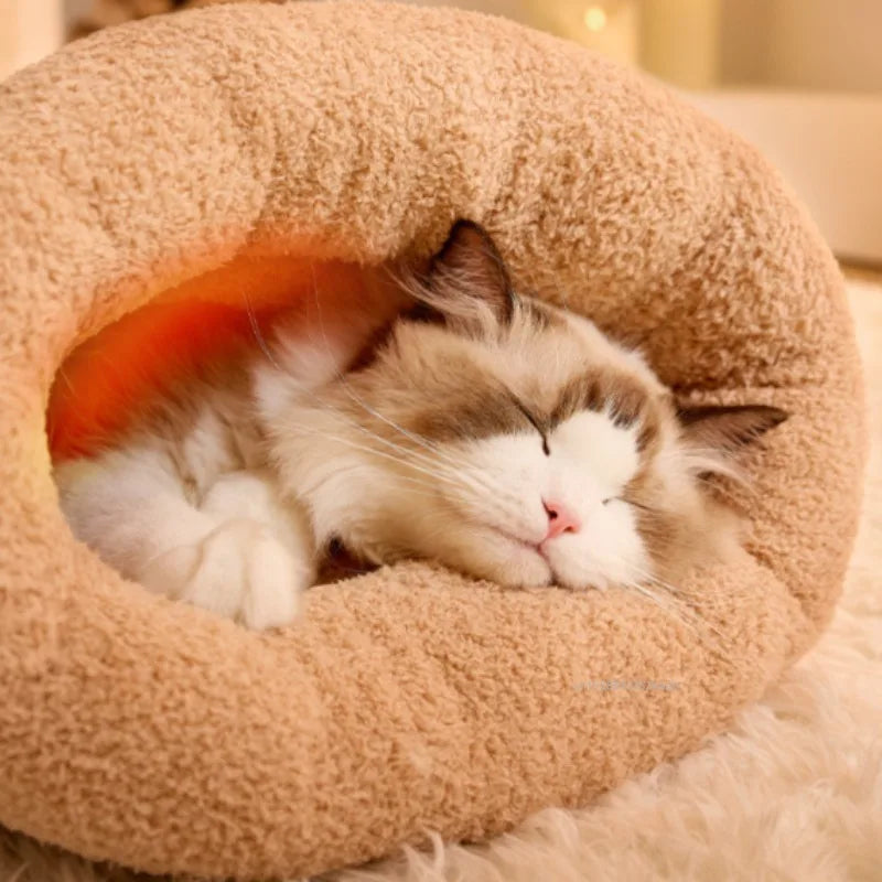 Autumn Winter Cat Sleeping Bag Semi Enclosed Cat Nest
