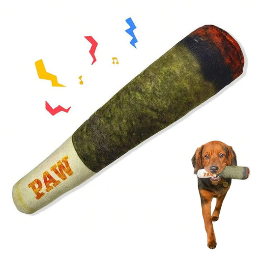 Funny Cigar Design Interactive Dog Toy Squeaky Plush Chew