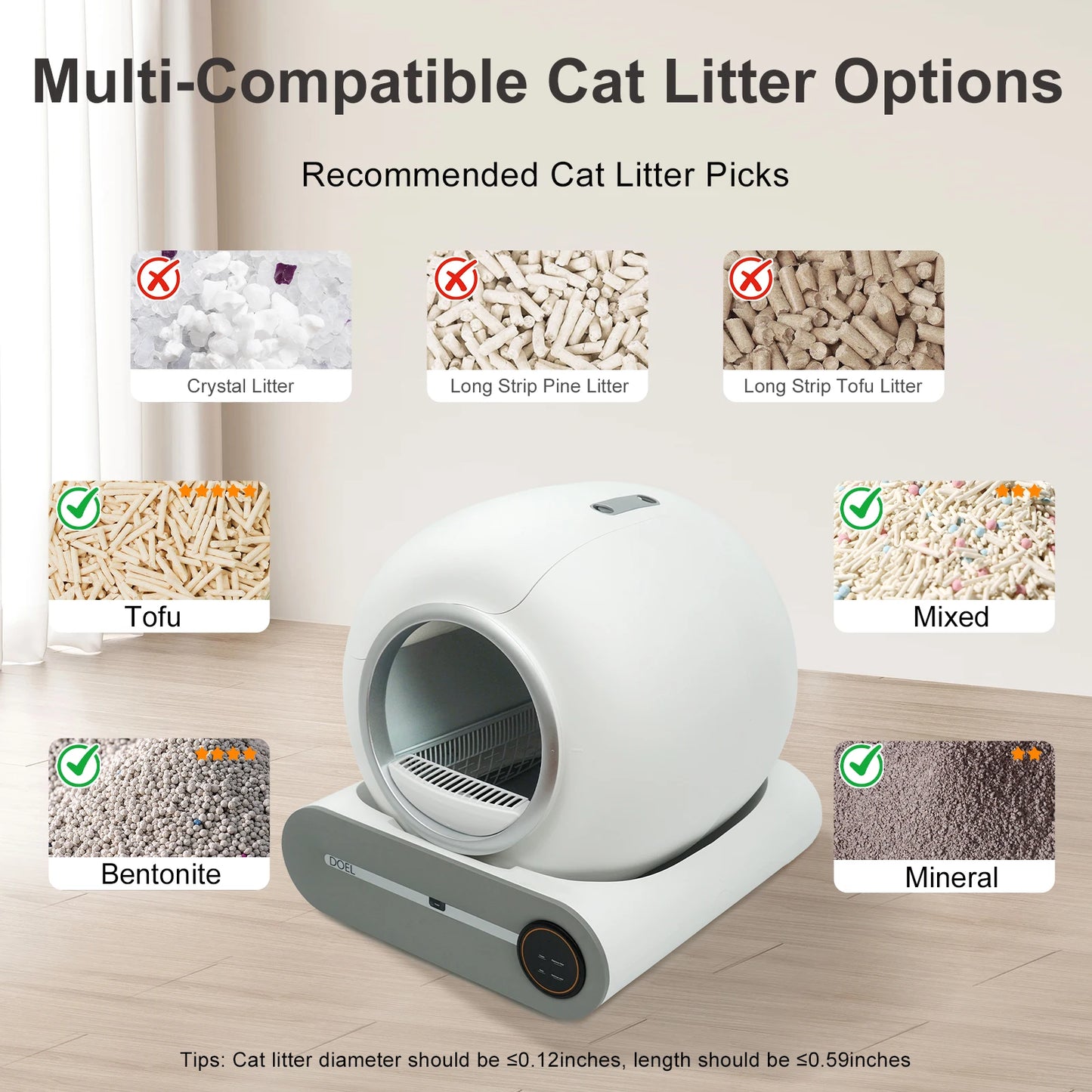 DOEL Smart Self-Cleaning Cat Litter Box With App Control