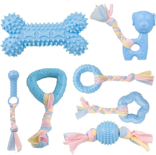 Durable Squeaky Dog Chew Toys TPR Non Toxic Chewing Bones