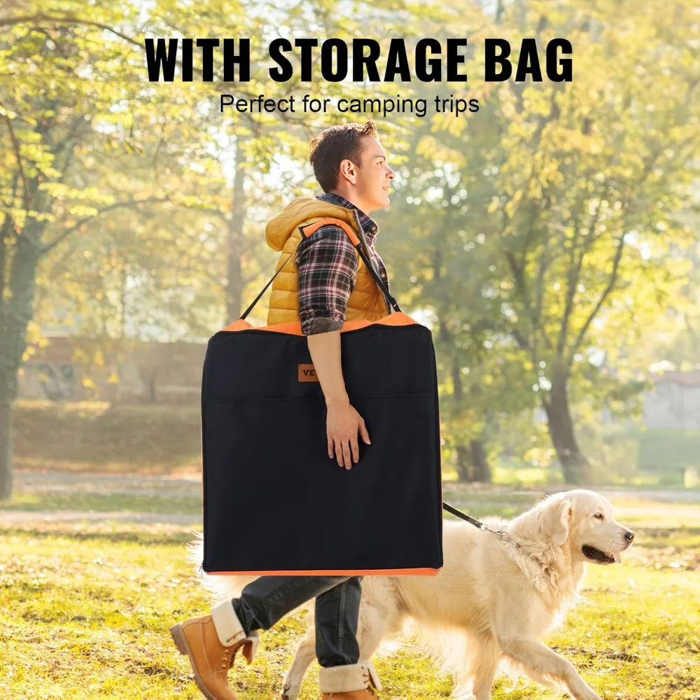 Foldable Metal Pet Playpen With Door, Bottom Pad And Bag