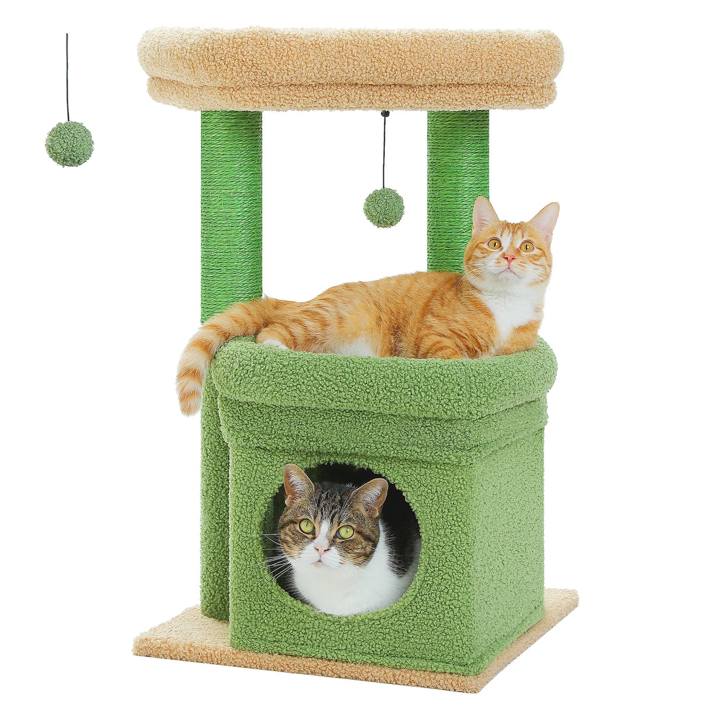 PEQULTI Cat Tree Tower With Cozy Condo And Plush Perch