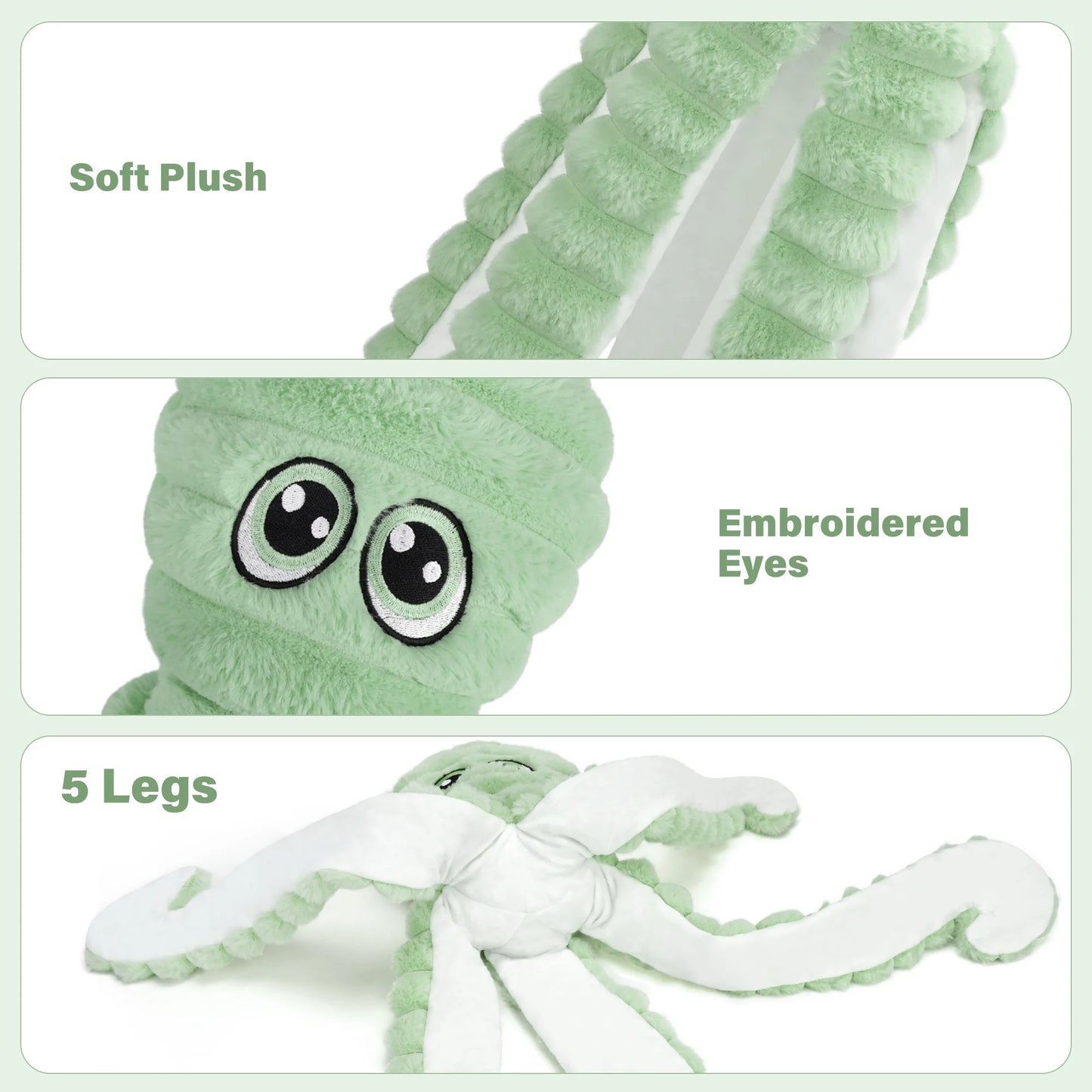 Octopus Design Plush Squeaky Dog Toy For Small Medium Dogs