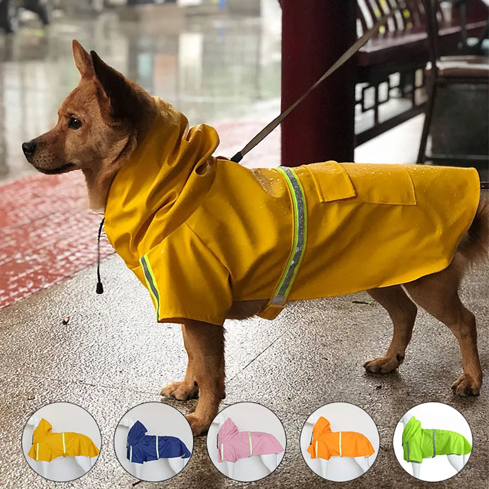 Corgi Cloak Style Hooded Waterproof Dog Raincoat Reflective Windproof