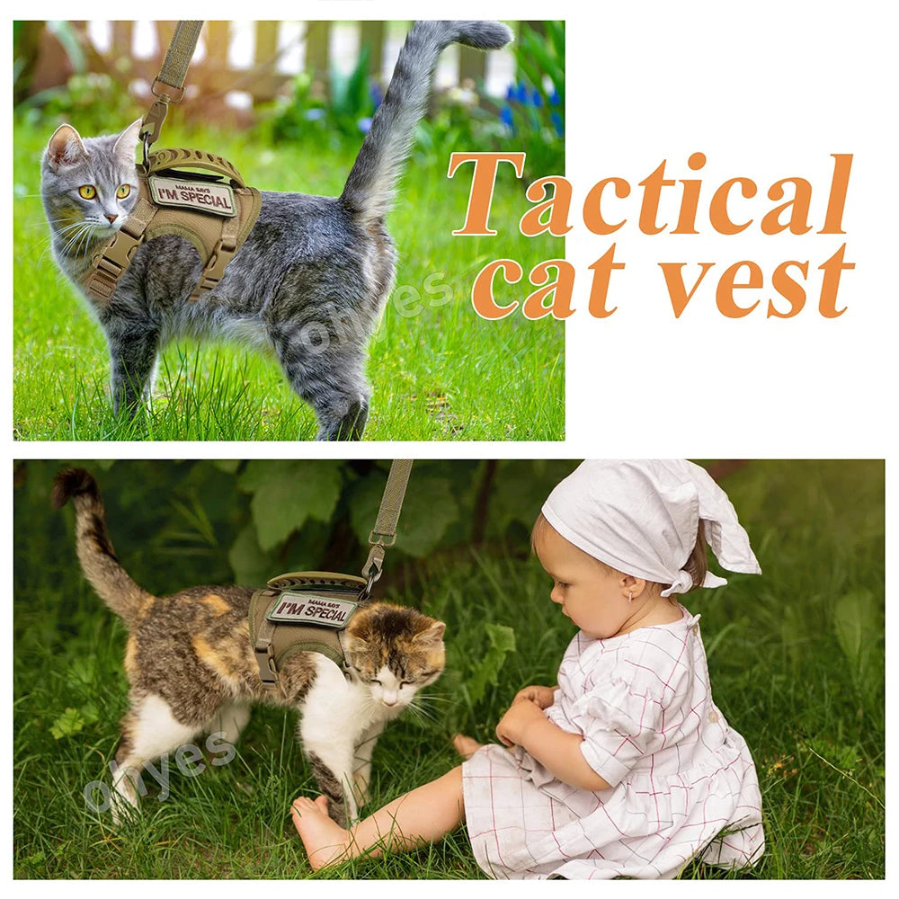 PETRAVEL Tactical Cat Harness With Leash Set For Escape Proof