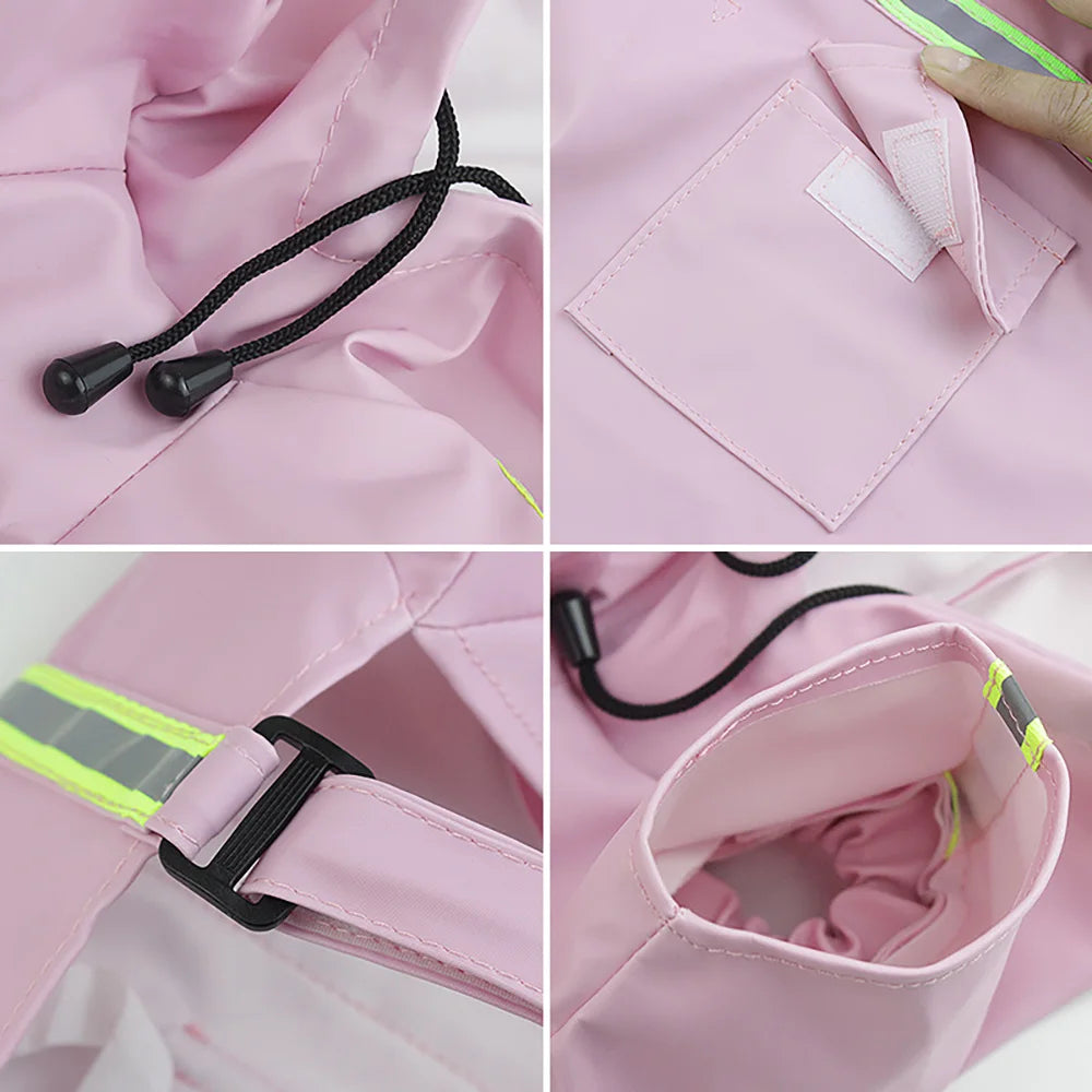 Corgi Cloak Style Hooded Waterproof Dog Raincoat Reflective Windproof