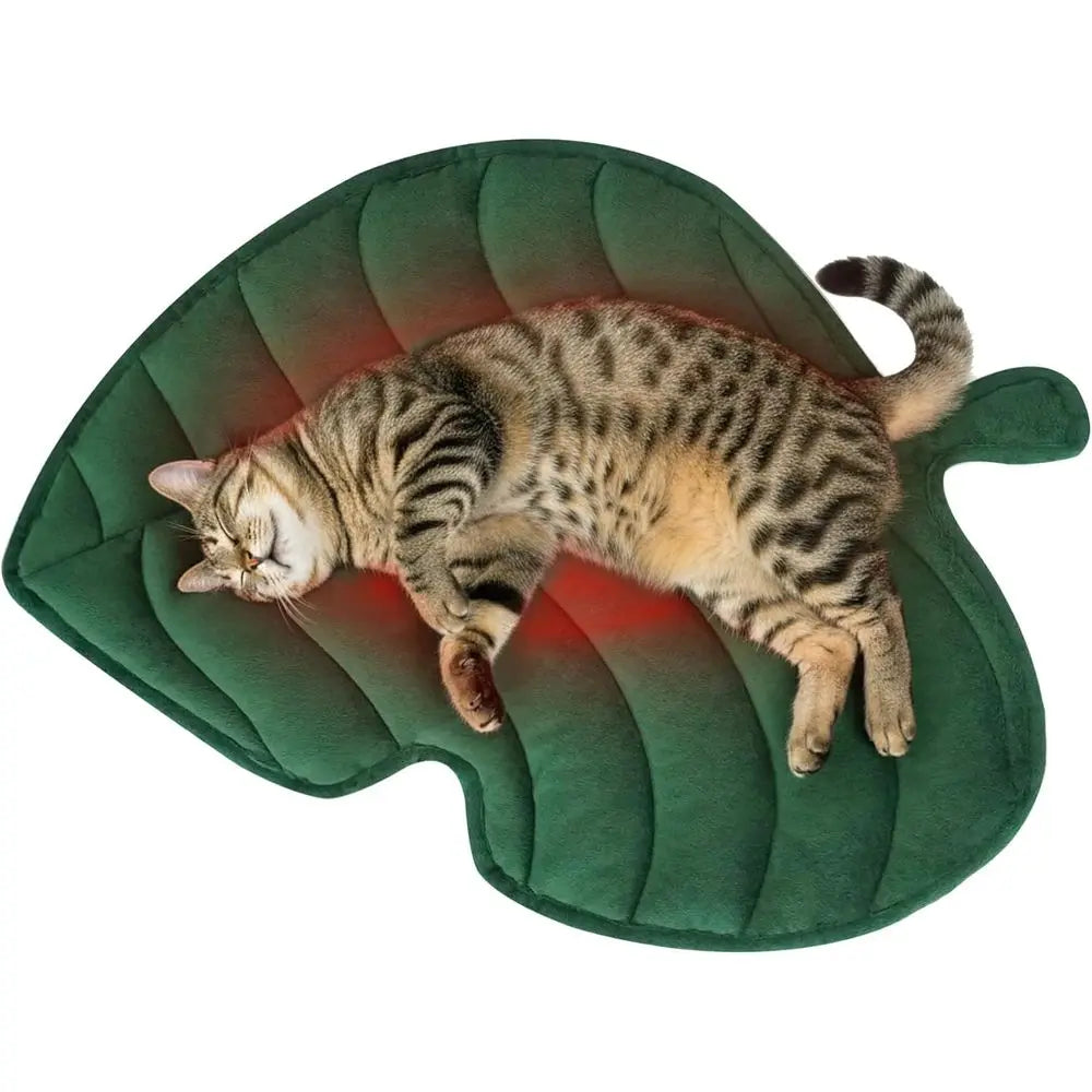 Leaf Shaped Self Warming Pet Bed Mat For Cat And Dog Washable Non Slip