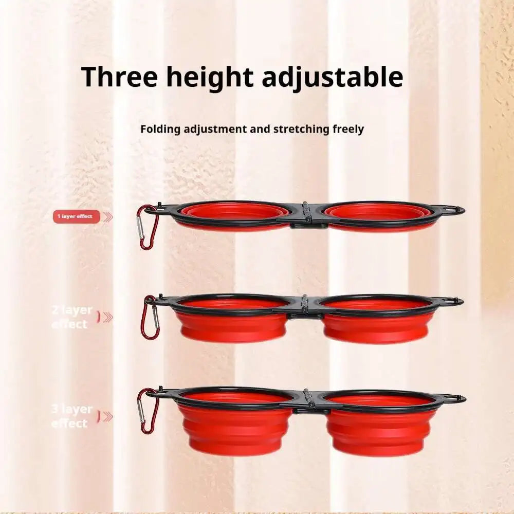 Collapsible 2 In 1 Dog Travel Bowl Folding Feeder