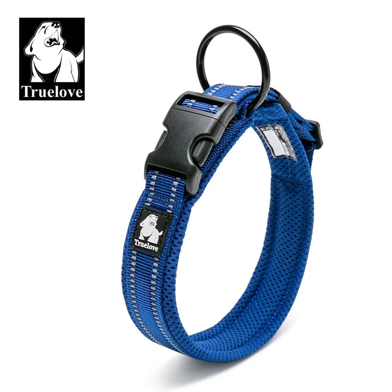 TRUELOVE Adjustable Padded Reflective Nylon Dog Collar