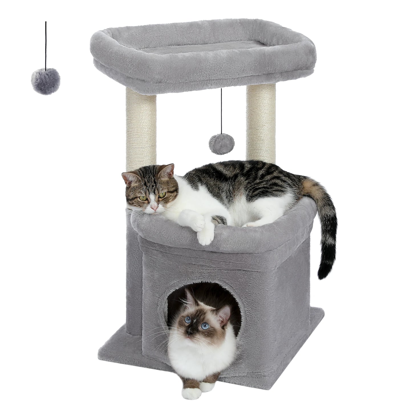 PEQULTI Cat Tree Tower With Cozy Condo And Plush Perch