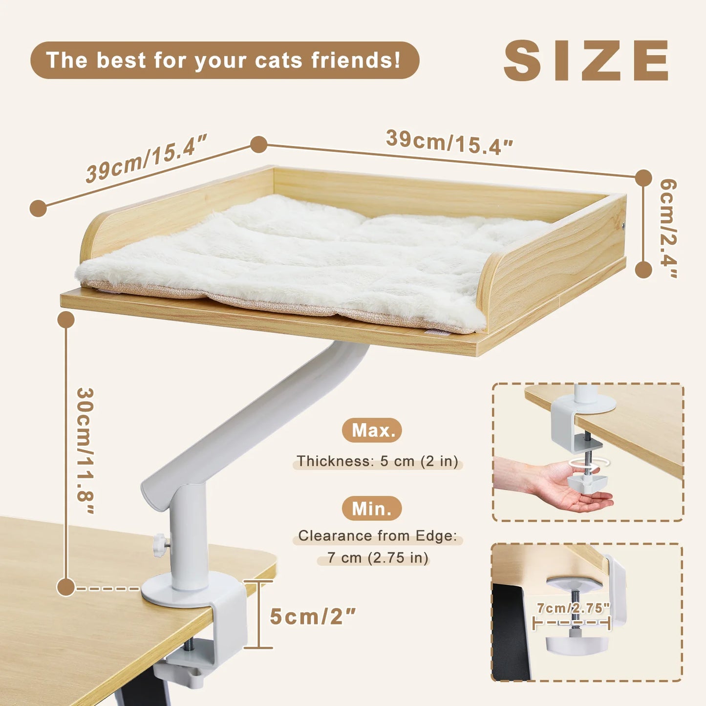 PAWZ Road Cat Desk Bed Rotatable Stand for Indoor Cats