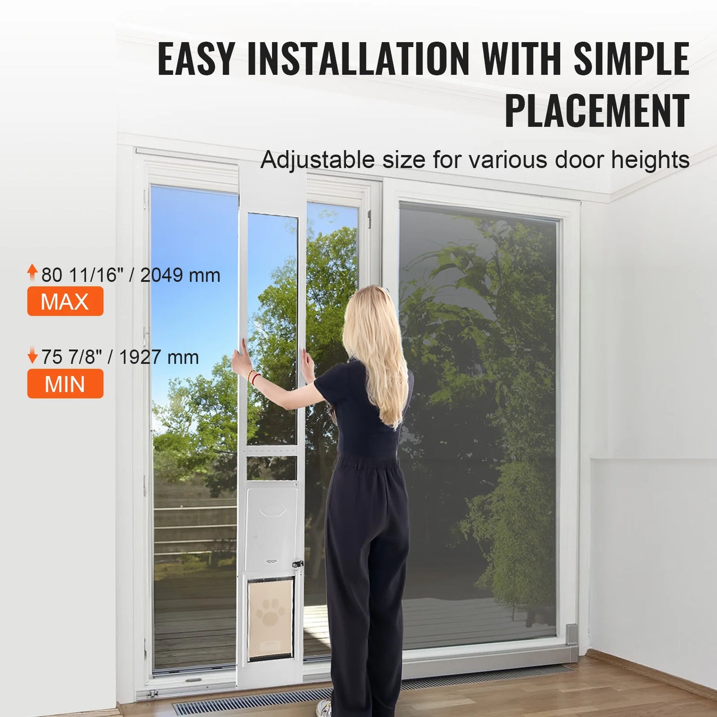 Dog Sliding Glass Door With Adjustable Height And Tempered Glass