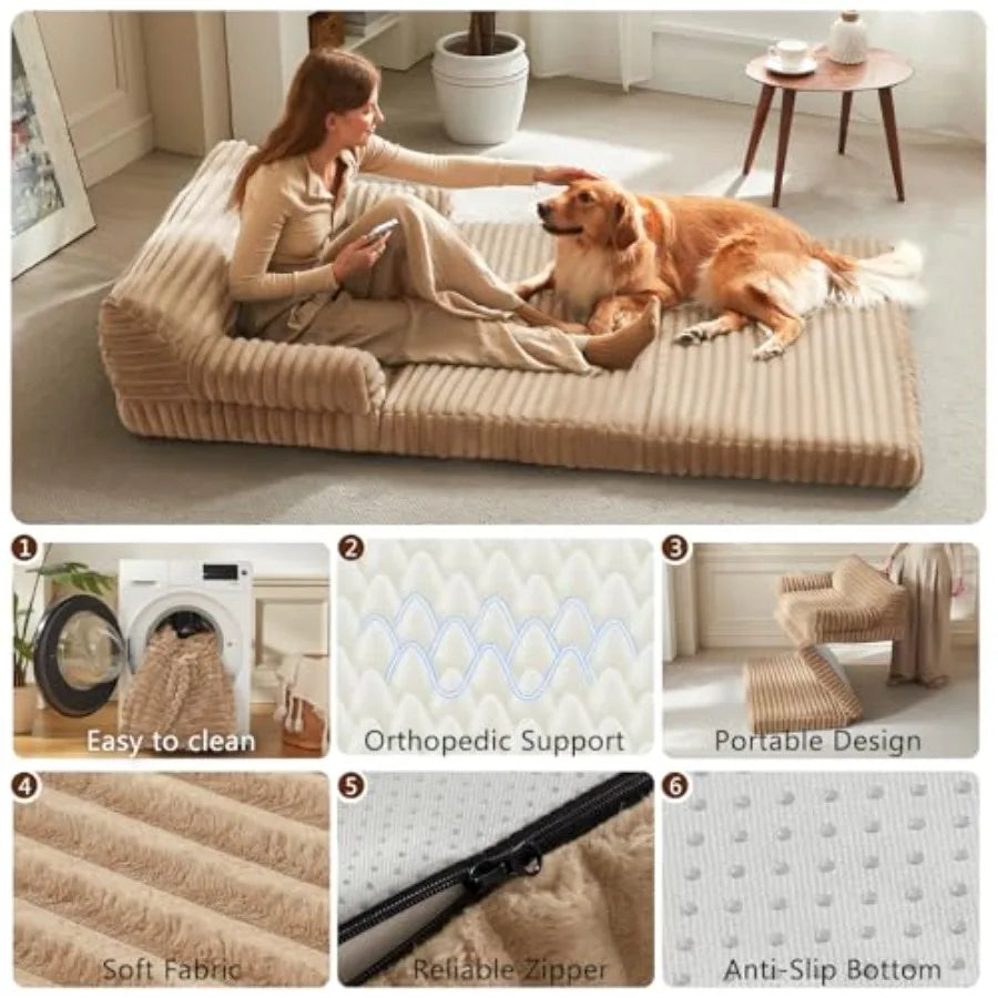 Foldable Orthopedic Memory Foam Dog Bed With Washable Cover