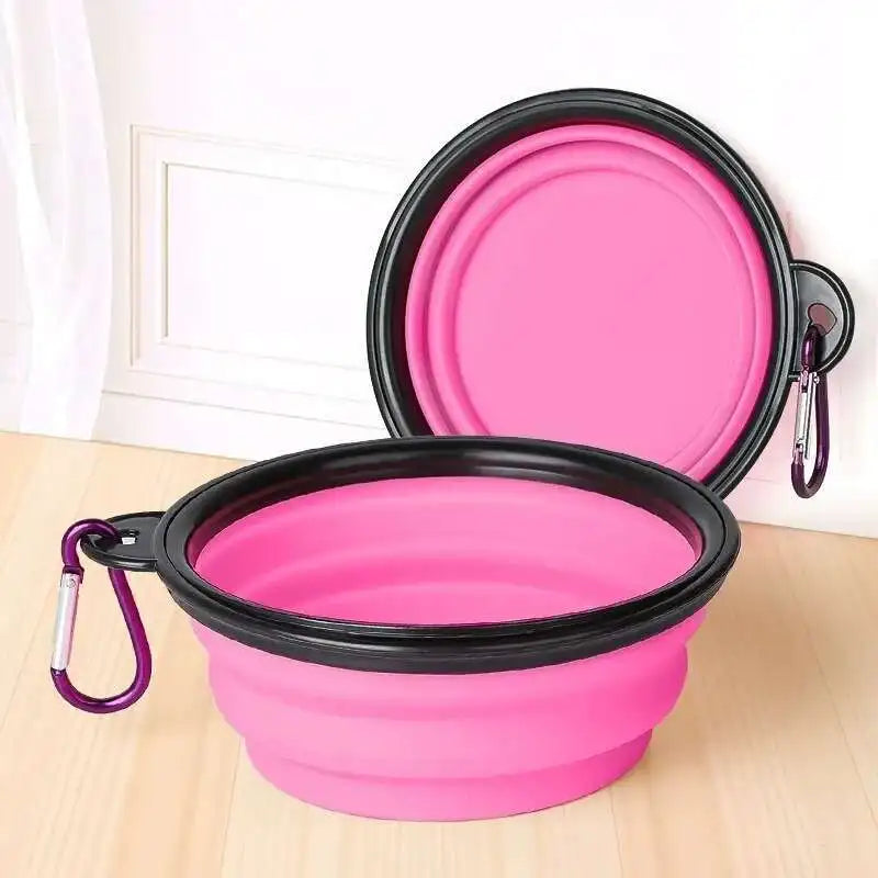 Collapsible 2 In 1 Dog Travel Bowl Folding Feeder