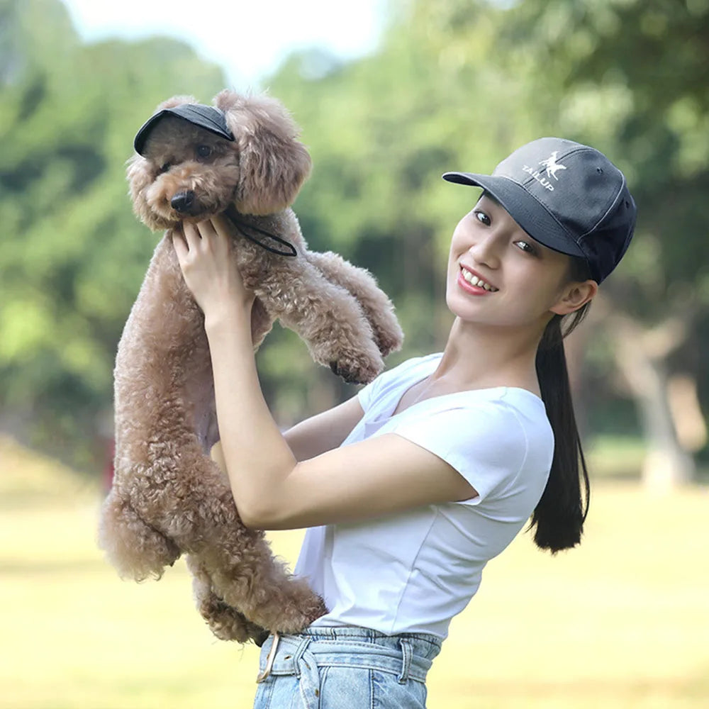 Pet Baseball Cap Sun Hat For Dogs And Cats With Ear Holes